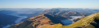 Vista e panorama durante escursione sul Monte Vettore